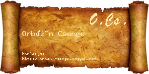 Orbán Csenge névjegykártya
